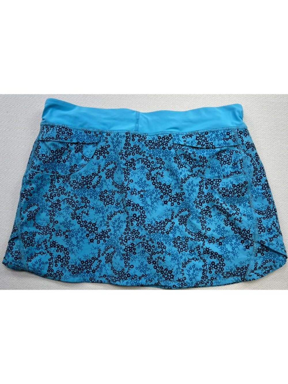 Patagonia Women's Nine Trails Skirt Pull On Stretch Size M Turquoise Abstract - Picture 2 of 10